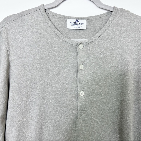 Mizzen Main Henley Shirt Mens Large Gray Pullover Base Layer Sleep Joe Rogan - Picture 3 of 7